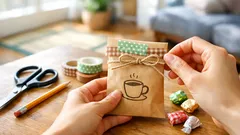 茶封筒とマスキングテープで作るカフェ風ラッピング、10分でできる小袋の作り方