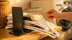 100均ブックエンドでハンガーが絡まない収納にするコツ